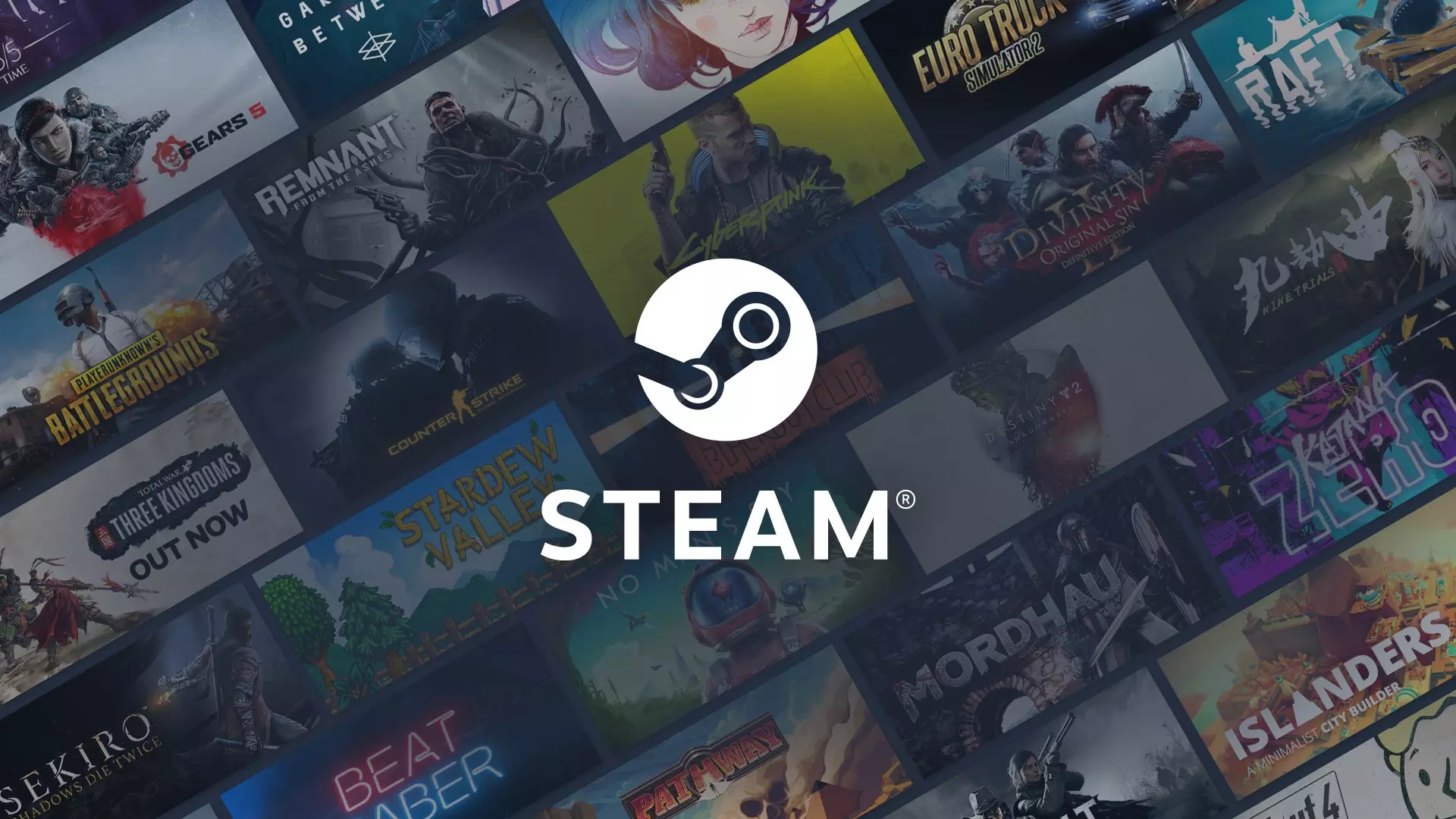 A collage of various video game covers with the Steam logo and text prominently featured in the center. The games include titles such as "Sekiro," "Stardew Valley," and "Beat Saber." The background is a dark, gradient mix of blue and purple.How Much is Steam Card in USA