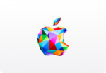 Colorful geometric Apple logo design on a white background.